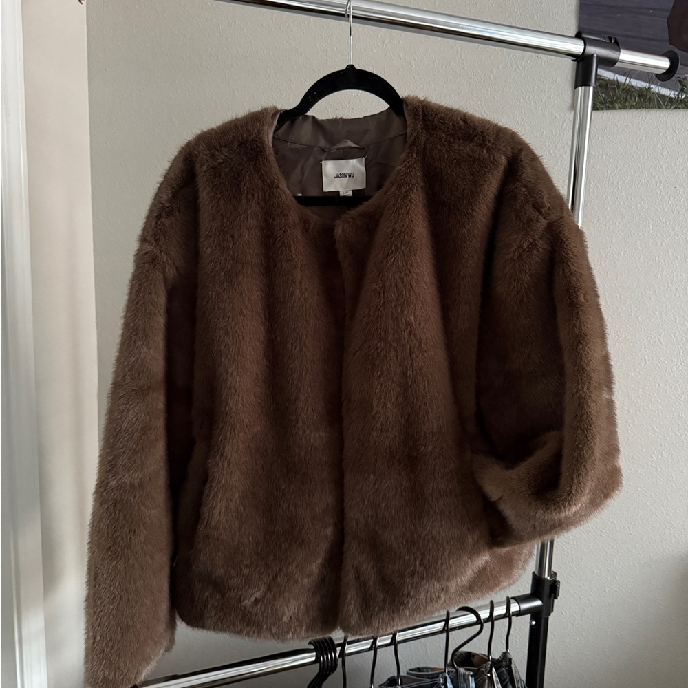Jason Wu Chocolate Faux Fur Coat